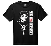 VINY WOODY Rey del Pop Camiseta Gráfica de Algodón, Negro, Estilo Casual, Cuello Redondo, Diseño Musical, Unisex, Talla Estándar (FR/ES, Letras, XXL, Regular, Regular, Negro)
