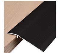 Vinyl Flooring Reducer Flute 4inch Wide Thresholds Ramp,Non-Slip Floor Transition Strip Wood to Tile, for Front Door Doorways(Black,Long 130cm/51.2in)