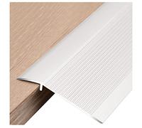 Vinyl Flooring Reducer Flute 4inch Wide Thresholds Ramp,Non-Slip Floor Transition Strip Wood to Tile, for Front Door Doorways(Silver,Long 90cm/35.4in)