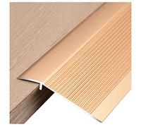 Vinyl Flooring Reducer Flute 4inch Wide Thresholds Ramp,Non-Slip Floor Transition Strip Wood to Tile, for Front Door Doorways(Gold,Long 140cm/55.1in)