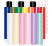 VINYL FROG Paquete de 20 hojas de vinilo permanentes brillantes de 12 x 12 pulgadas, vinilo para manualidades con cinta adhesiva para letras, decoración del hogar