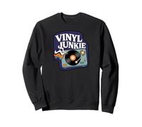 Vinyl Junkie Retro Turntable Record Collector Music Lover Sudadera