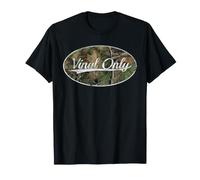 Vinyl Only Distressed Camo Record Collector Design Camiseta