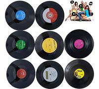 Vinyl Record Decoration, 8 Pieces Vinyl Record Wall Decoration,Diseño retro de discos de CD,para la Decoración de Bares, Cafeterías, Tiendas de Postres (7 Pulgadas,patrón aleatorio)