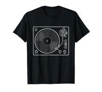 Vinyl Record Player Retro Sketch Music DJ Camiseta gráfica económica