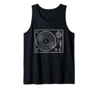 Vinyl Record Player Retro Sketch Music DJ Camiseta sin Mangas