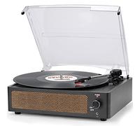 Vinyl Record Player with Speaker Vintage Turntable for Vinyl Records, Belt-Driven Turntable Support 3-Speed, USB Playback, Headphone, AUX-in, RCA Line Retro Brown LP Vinyl Players for Sound Enjoyment
