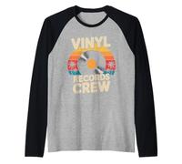 Vinyl Records Crew - Tocadiscos retro de 45 RPM Camiseta Manga Raglan