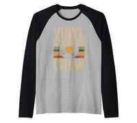 Vinyl Records Crew - Tocadiscos vintage de 45 RPM Camiseta Manga Raglan