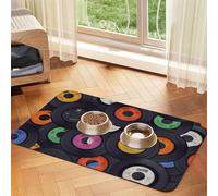 Vinyl Records Music Album,Waterproof Pet Feeding Mat,PU Leather Placemats for Cat Dog Water Bowl,Food Mats,40x60cm