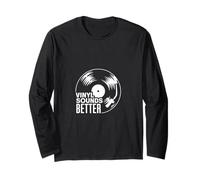 Vinyl Sounds Better Analog Music Collector Appreciate ||- Manga Larga