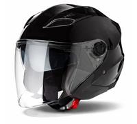 VINZ Calobra Casco Jet con Visera Solar | Casco Scooter & Moto & Ciclomotor | ECE 22.06 Homologado | En Tamaño XS - XXL | para Hombre y Mujer - Negro