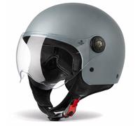 VINZ Duoro Casco Scooter | Casco Jet con Visera | para Moto & Ciclomotor | ECE 22.06 Homologado | En Tamaño XS - XL | para Hombre y Mujer - Gris Nardo