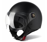 VINZ Duoro Casco Scooter | Casco Jet con Visera | para Moto & Ciclomotor | ECE 22.06 Homologado | En Tamaño XS - XL | para Hombre y Mujer - Negro Mate
