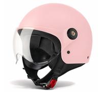 VINZ Duoro Casco Scooter | Casco Jet con Visera | para Moto & Ciclomotor | ECE 22.06 Homologado | En Tamaño XS - XL | para Hombre y Mujer - Rosa Mate