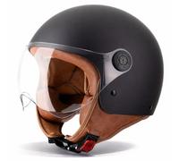 VINZ Duoro Elite Casco Scooter | Casco Jet con Visera | para Moto & Ciclomotor | ECE 22.06 Homologado | En Tamaño XS - XL | para Hombre y Mujer - Negro Mate