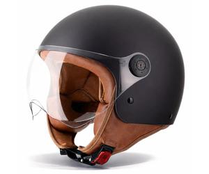 VINZ Duoro Elite Casco Scooter | Casco Jet con Visera | para Moto & Ciclomotor | ECE 22.06 Homologado | En Tamaño XS - XL | para Hombre y Mujer - Negro Mate