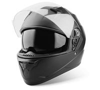 VINZ Kennet Casco Integral Moto | con Visera Solar | ECE 22.06 Homologado | Casco Scooter & Ciclomotor | En Tamaño XS - XXL | para Hombre y Mujer - Negro Mate