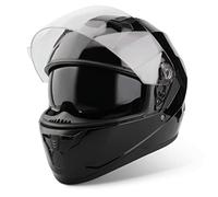 VINZ Kennet Casco Integral Moto | con Visera Solar | ECE 22.06 Homologado | Casco Scooter & Ciclomotor | En Tamaño XS - XXL | para Hombre y Mujer - Negro