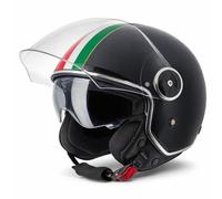 VINZ Neiva Casco Jet con Doble Visera | Casco Scooter & Moto & Ciclomotor | con Visera Solar & Bandera Italiana | ECE 22.06 Homologado | En Tamaño XS - XXL | para Hombre y Mujer