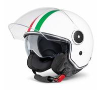 VINZ Neiva Casco Jet con Doble Visera | Casco Scooter & Moto & Ciclomotor | con Visera Solar & Bandera Italiana | ECE 22.06 Homologado | En Tamaño XS - XXL | para Hombre y Mujer
