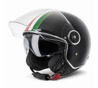 VINZ Neiva Casco Jet con Doble Visera | Casco Scooter & Moto & Ciclomotor | con Visera Solar & Bandera Italiana | ECE 22.06 Homologado | En Tamaño XS - XXL | para Hombre y Mujer