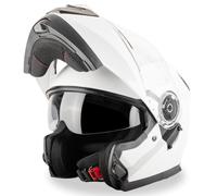 VINZ Santos Casco Modular con Visera Solar | Casco Moto & Scooter & Ciclomotor | ECE 22.06 Homologado | En Tamaño XS - XXL | para Hombre y Mujer - Blanco