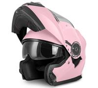 VINZ Santos Casco Modular con Visera Solar | Casco Moto & Scooter & Ciclomotor | ECE 22.06 Homologado | En Tamaño XS - XXL | para Hombre y Mujer - Rosa