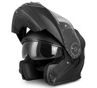 VINZ Santos Casco plegable con parasol, ECE 22.06 y PINLOCK preparado | Casco integral de motocicleta | Casco de moto plegable | en tallas XS-XXL - Negro mate