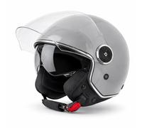 VINZ Tobia Casco Jet con Doble Visera | Casco Scooter & Moto & Ciclomotor | con Visera Solar | ECE 22.06 Homologado | En Tamaño XS - XXL | para Hombre y Mujer - Gris