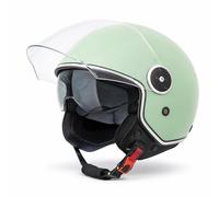 VINZ Tobia Casco Jet con Doble Visera | Casco Scooter & Moto & Ciclomotor | con Visera Solar | ECE 22.06 Homologado | En Tamaño XS - XXL | para Hombre y Mujer - Menta