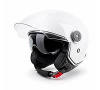VINZ Tobia Casco Jet con Doble Visera | Casco Scooter & Moto & Ciclomotor | con Visera Solar | ECE 22.06 Homologado | En Tamaño XS - XXL | para Hombre y Mujer - Blanco