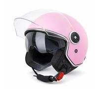 VINZ Tobia Casco Jet con Doble Visera | Casco Scooter & Moto & Ciclomotor | con Visera Solar | ECE 22.06 Homologado | En Tamaño XS - XXL | para Hombre y Mujer - Rosa