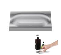 VINZOR 1 Jabonera de Silicona en Color Gris, con Diseño de Drenaje Automático y Fácil Limpieza, Ideal para Baño, Ducha, Cocina y Fregadero, Antideslizante, Pastillas de Jabón y Esponjas