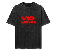 VIO-Lence Men's T-Shirt Unisex Black Cotton Print tee Shirts L