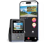VIOFO A119 Mini 2 Dashcam para salpicadero Delantera, Control por Voz | 2K HDR avant, capteur STARVIS 2 et app, GPS, Wi-Fi 5G, contrôle vocal, vision nocturne, écran LCD 1.5