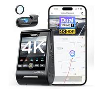 VIOFO A229 Pro 4K + 2K Dual STARVIS 2, HDR Delantero Trasero Dashcam Coche, Control de voz y 5 GHz Wi-Fi Wifi Cámara de coche, GPS ultrapreciso con filtro CPL, Super visión nocturna 2.0, salida de