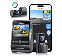 VIOFO A229 Ultra 3 Lens Dashcam Auto Dual 4K + 1080P Delantero Trasero Interior, 210° Fisheye Interior Cámara, Triple STARVIS 2 Sensores y Dual 4K HDR, 5GHz Wi-Fi y GPS, Control por voz, Visión