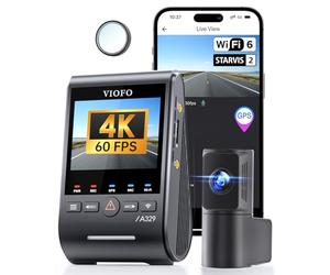 VIOFO A329S 2CH 4K 60FPS Dashcam delantera trasera 4K + 2K Dual Dashcam Auto, modo de estacionamiento de ahorro de energía mejorado, Wi-Fi 6 y control de aplicación, cámara dual STARVIS 2 para coche