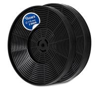 VIOKS 2 filtros de carbón activo para campana extractora, diámetro de 175 mm, repuesto para Respekta MIZ0031, filtro de carbón redondo universal para campanas extractoras y campana de recirculación