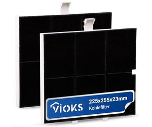 VIOKS 2 filtros de carbón para campana extractora, 255 x 225 x 23 mm, repuesto para Balay 00361047 361047 FKS170BSH DHZ5136 LZ51351 Z5117X1 / Constructa Filtro de carbón activo para campana extractora