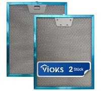 VIOKS 2x Filtro de metal para campana extractora 300 x 252 x 9 mm, reemplazo para AEG Electrolux 50248271004 Faber 133.0017.054 Whirlpool 482000027080 Filtro de campana extractora de metal - Filtro de