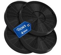 VIOKS 4 filtros de extractor de humos, 196 mm de diámetro, repuesto para Elеctrolux 902979357/8 50290659007 Franke 112.0016.755 Bosch Siеmens 00748732 DHZ5316 LZ55651 Miеle 6532977 1 filtro de carbón