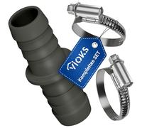 VIOKS Adaptador de desagüe para lavadora de 19/19 mm de diámetro, con 2 abrazaderas de manguera de 20 - 32 mm, 2 abrazaderas de manguera y manguera de desagüe de lavadora