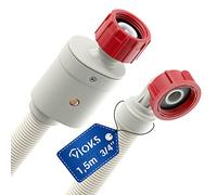 VIOKS Aquastop Manguera de entrada para lavadora, 1,5 m, 90 °C, manguera de 3/4 pulgadas, recta/angulada, manguera universal Aquastop para lavadora/Aqua Stop mangueras de agua para lavavajillas