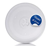 VIOKS - Bandeja giratoria de cristal con 3 fijaciones para microondas, 27,0 cm de diámetro