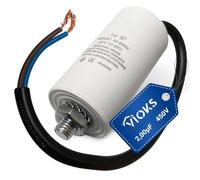 VIOKS CBB60 Condensador 2μF 450 V - Condensador de arranque del motor, condensador de arranque para motor eléctrico, universal, con cable de conexión y tornillo de fijación M8 para aparatos eléctricos