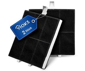 VIOKS Filtro de carbón activo para campana extractora, 225х220х24 mm, 2 unidades, repuesto para Balay 00360732 AA260112 DHZ5186 LZ51851 Z5116X1 - Filtro de carbón para campana extractora