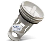 VIOKS Filtro de pelusa para lavadora Elеctrolux Zanussi 1260672009 | Filtro de desagüe para pelusa, colador, con junta de tapa, sustituye a 1260598030 50290260004, para bomba de desagüe Lavamat