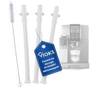 VIOKS Juego de 3 tubos de aspiración de leche + 1 cepillo de limpieza de repuesto para manguera de leche DeLоnghi 5313246091 552556 - Manguera de aspiración para cafeteras automáticas Dinamica Plus